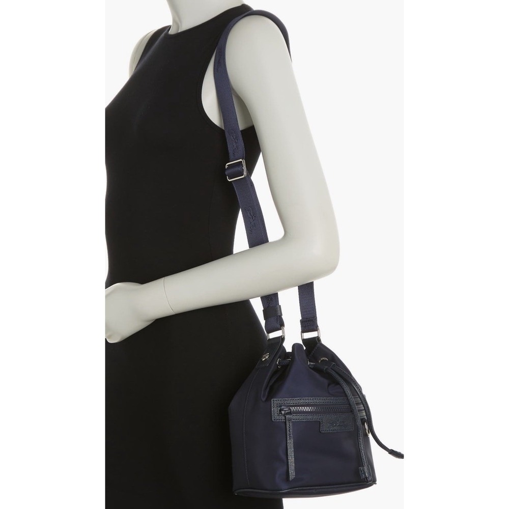 Longchamp Le Pliage Neoprene Bucket Bag Navy Blue New  Was $295!!  * NWT - Picture 2 of 8